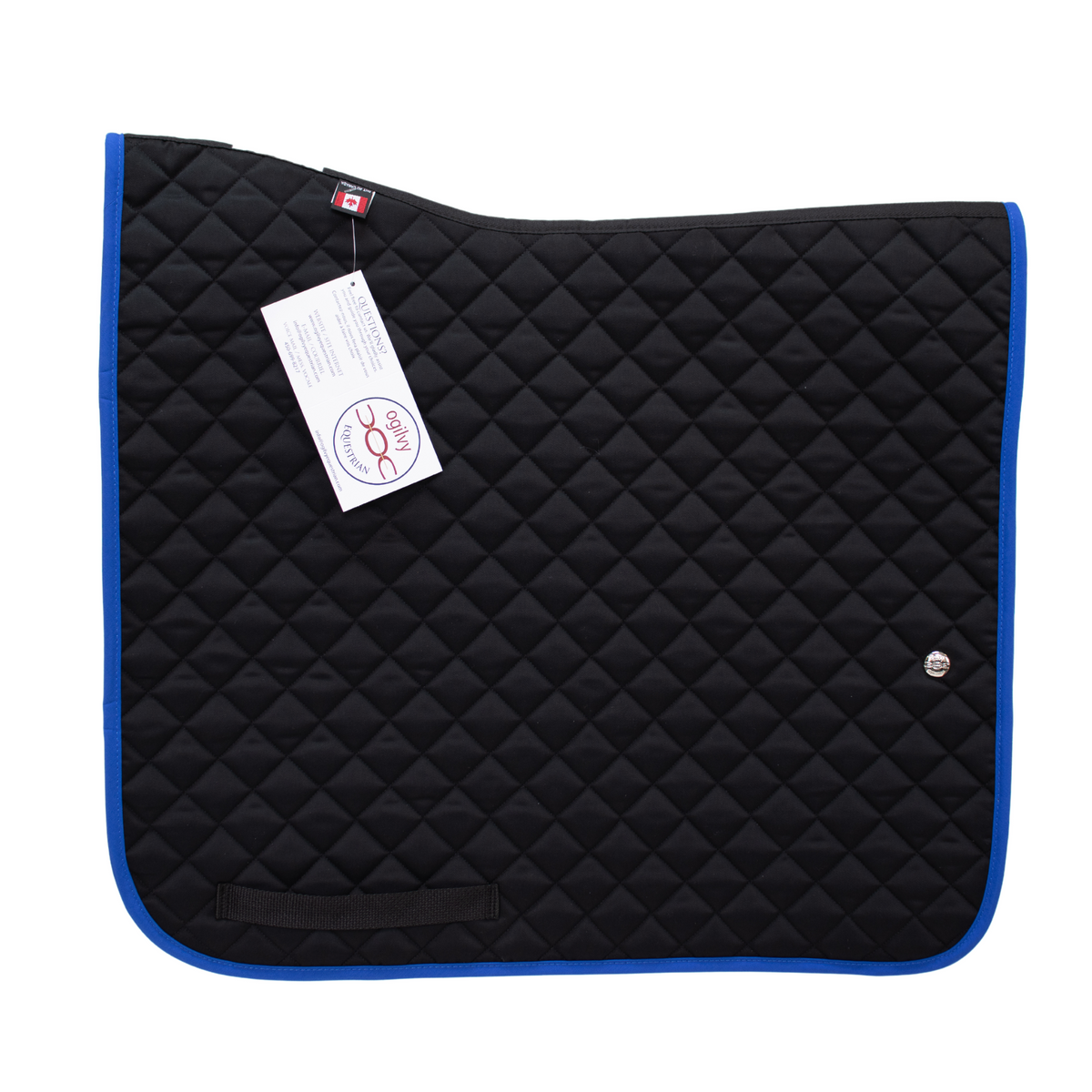 Dressage Baby Pad Black with Royal Blue Piping