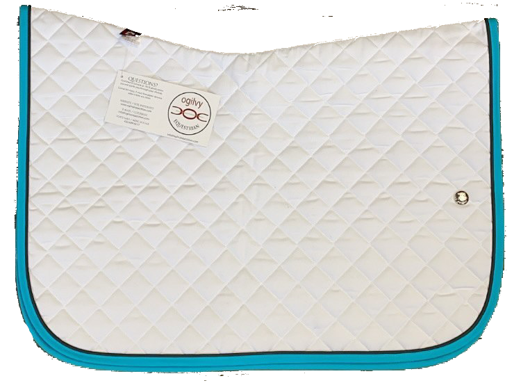 Ogilvy Jumper Pad- White/Charcoal Piping/Turquoise Binding