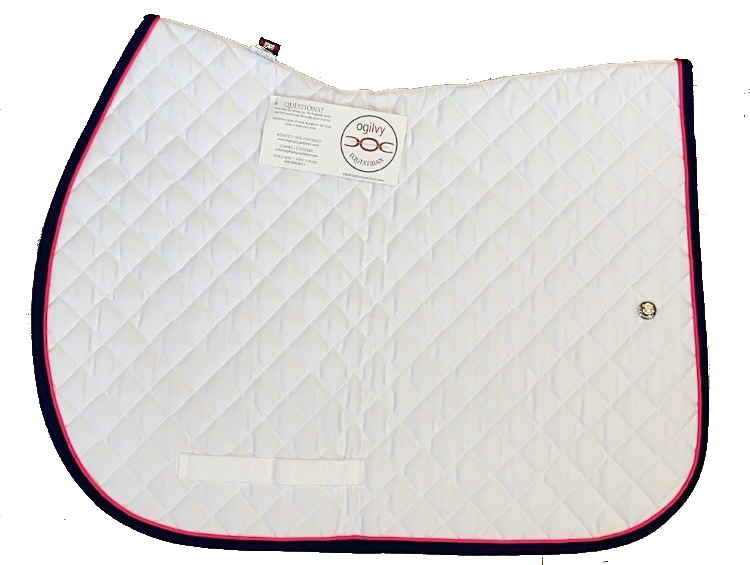 Ogilvy Profile Pad- White/Hot Pink Piping/Navy Binding